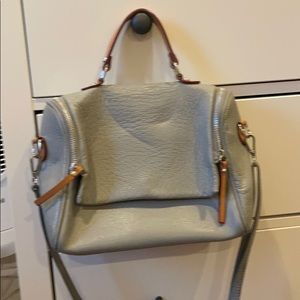 Grey Leather Handbag